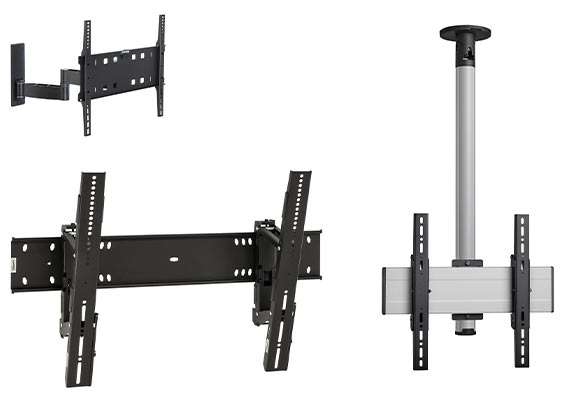 brackets and supports for ceiling and wall displays